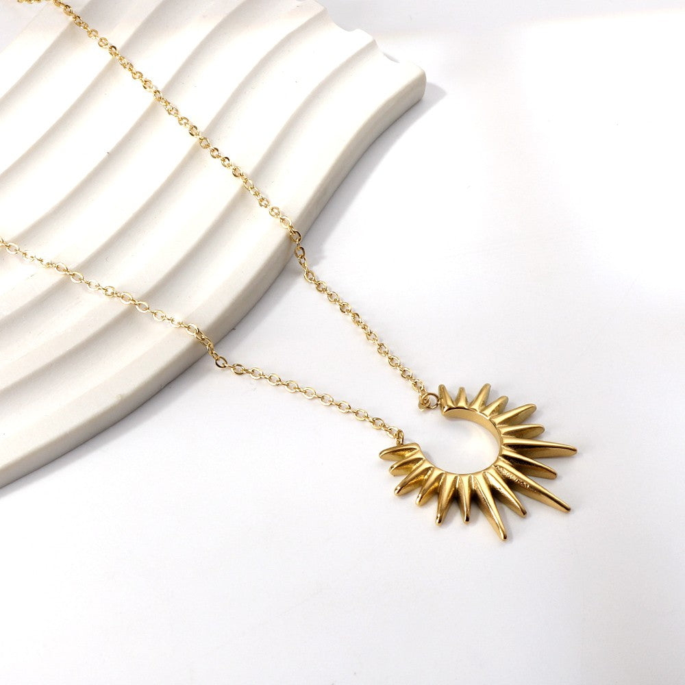 Solar Edge – Gold Sunburst Necklace