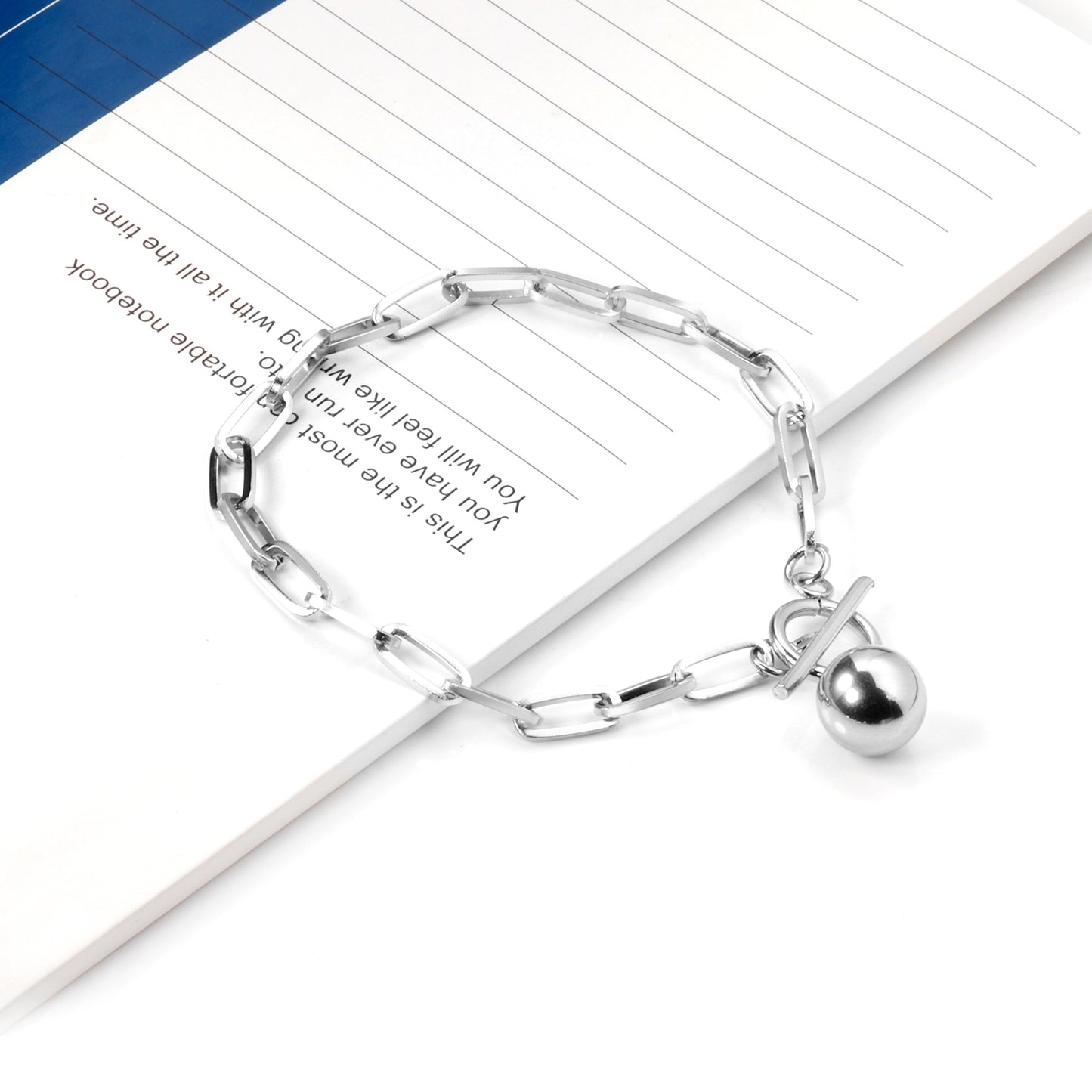 Orb Lock Bracelet – Chunky Toggle Chain with Sphere Charm